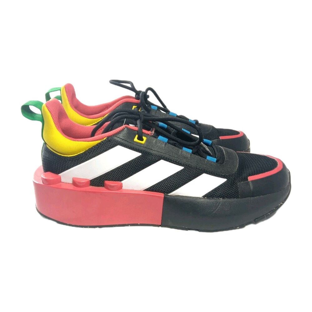 adidas Tech Runner x LEGO Shoes Boys Size 6 Sneakers Low Black Red - HP5882 - Picture 3 of 11
